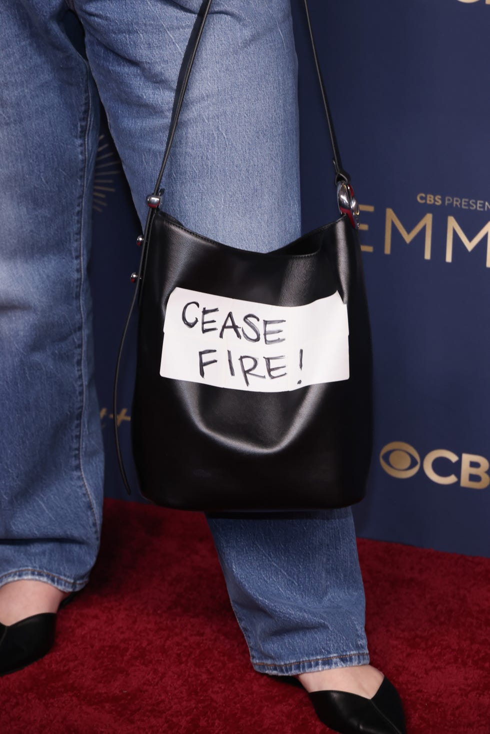 77th Primetime Emmy Awards - Arrivals los angeles, california september 14: megan stalter, fashion detail, attends the 77th primetime emmy awards at peacock theater on september 14, 2025 in los angeles, california. (photo by john shearer/wireimage)