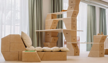 luca cipelletti crafts modular cork installation at triennale milano