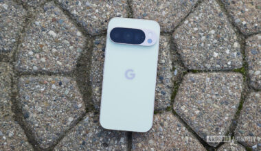 The Google Pixel 10 Pro laying face-down on the pavement.
