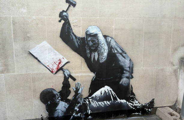 Debunked: Images of destroyed Banksy mural in London edited to show English flags - The Journal