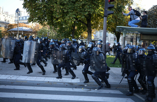 Clashes in France as hundreds of thousands protest against budget cut plans - The Journal