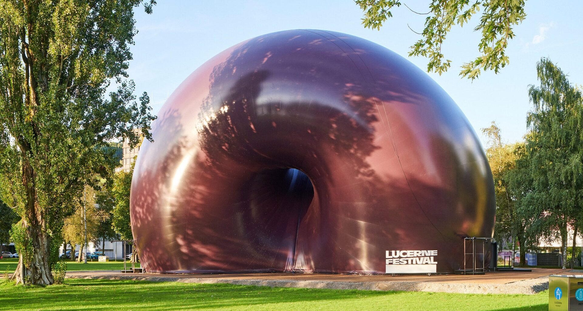 Ark Nova inflatable concert hall in Lucerne by Anish Kapoor and Arata Isozaki