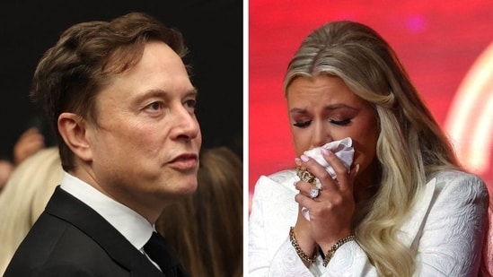 Elon Musk comforts Erika Kirk at Charlie Kirk’s memorial service (Photo by Patrick T. Fallon / AFP, photo by Eric Thayer / GETTY IMAGES NORTH AMERICA / Getty Images via AFP)