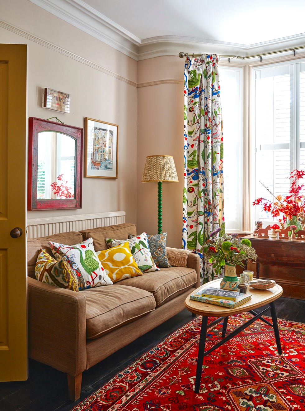 Pink living room in illustrator Emily Sutton's York home pink living room in illustrator emily sutton's york home