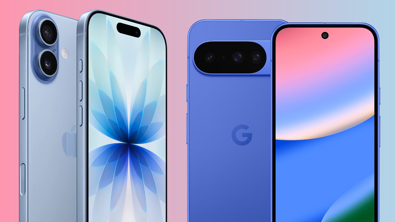 A render of the iPhone 17 next to the Google Pixel 10.