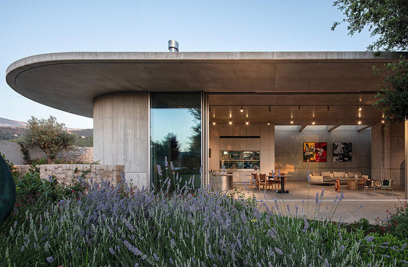 lebanon house by EAST architecture studio doubles as art gallery under sculptural roof