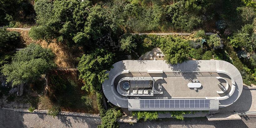 lebanon house by EAST architecture studio doubles as art gallery under sculptural roof