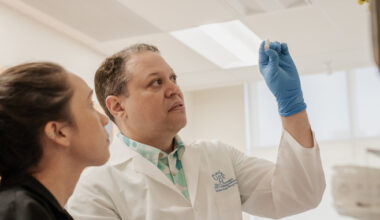 two people in a lab