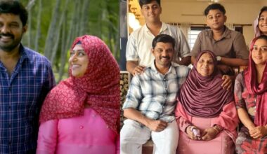 Navas Kalabhavan with his family. Photo: Facebook