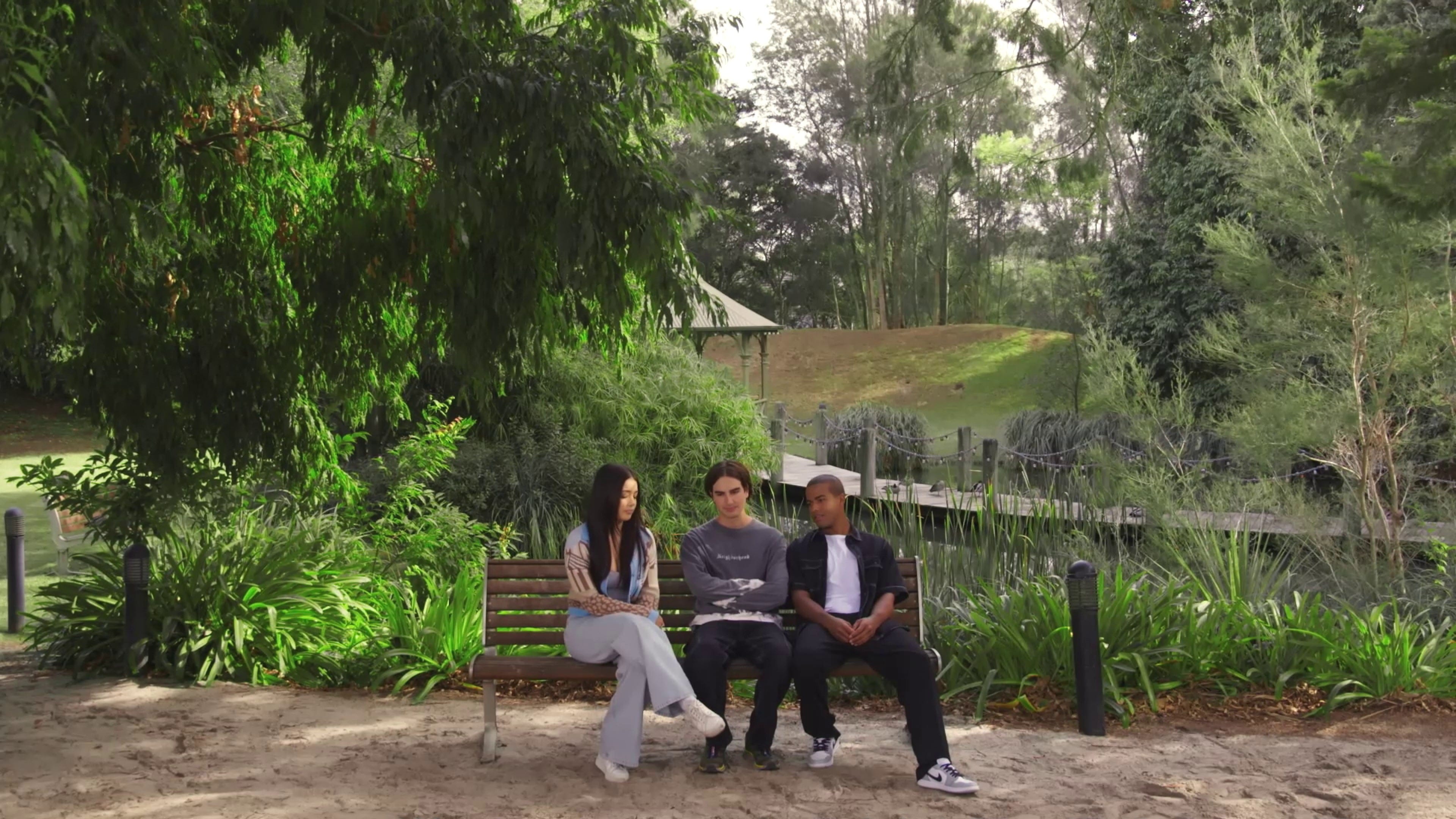 sadie rodwell, max ramsay and taye obasi in neighbours