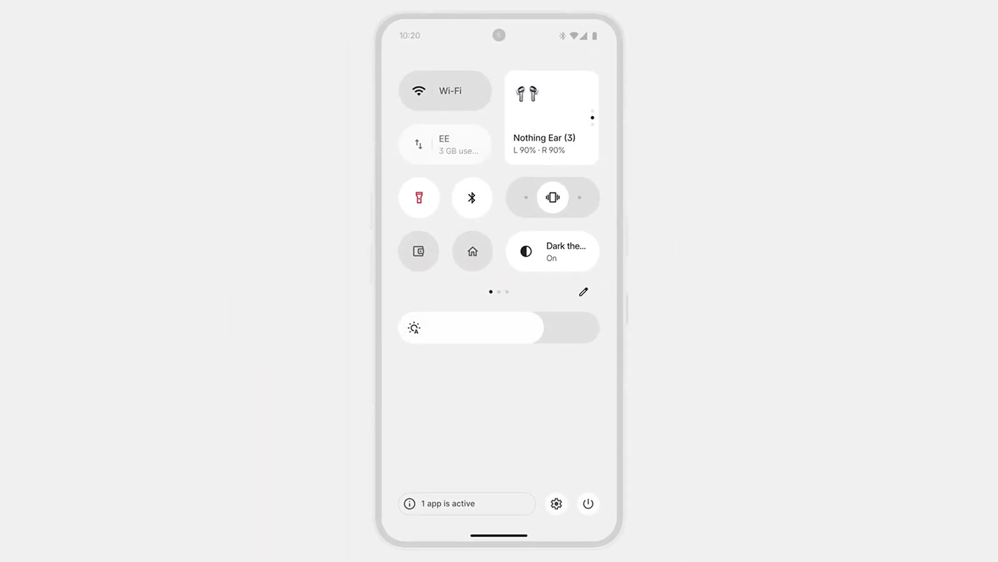 Nothing OS 4.0 teaser quick settings