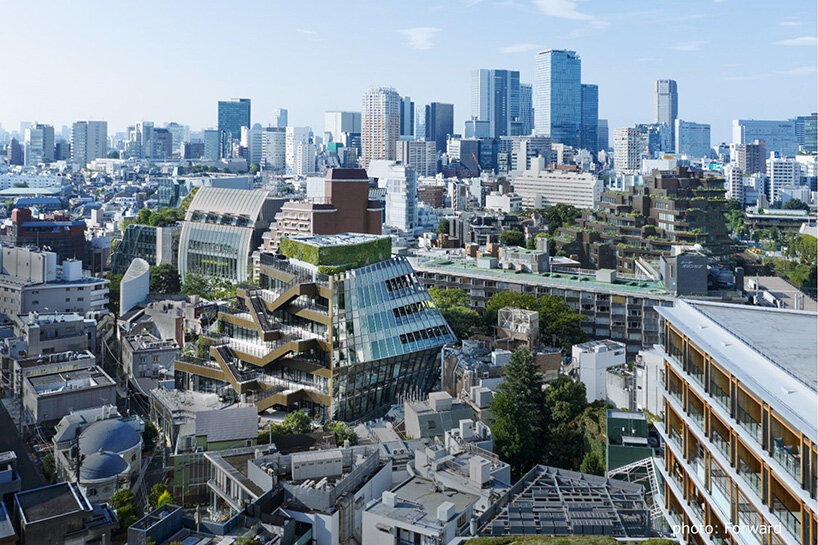 OMA completes harajuku quest in tokyo, unveiling stepped terraces and transparent facade