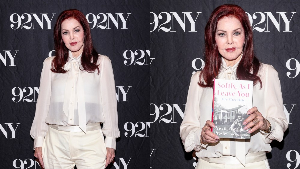 Priscilla Presley attends a conversation about "Softly, As I Leave You" at 92NY on Sept. 24, 2025 in New York City.