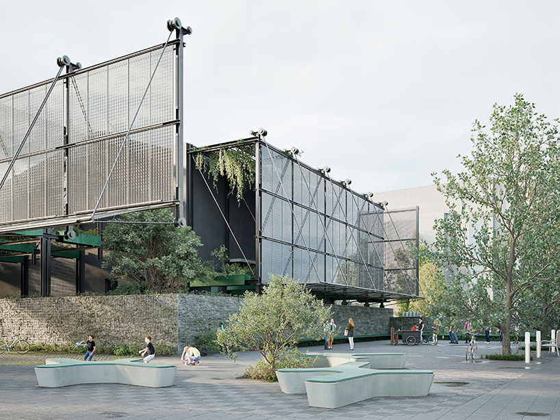 double-skin facade with solar panels and green walls reimagines shanghai power substation