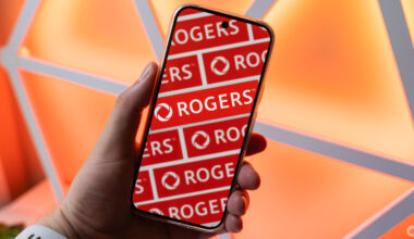Rogers logo on a smartphone.