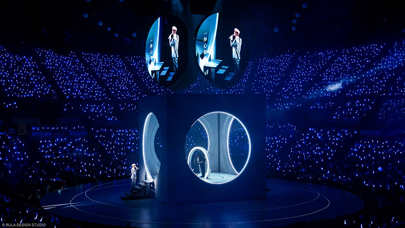 ruby law rula designs unfolding cube stage for white summer concert in hong kong 3