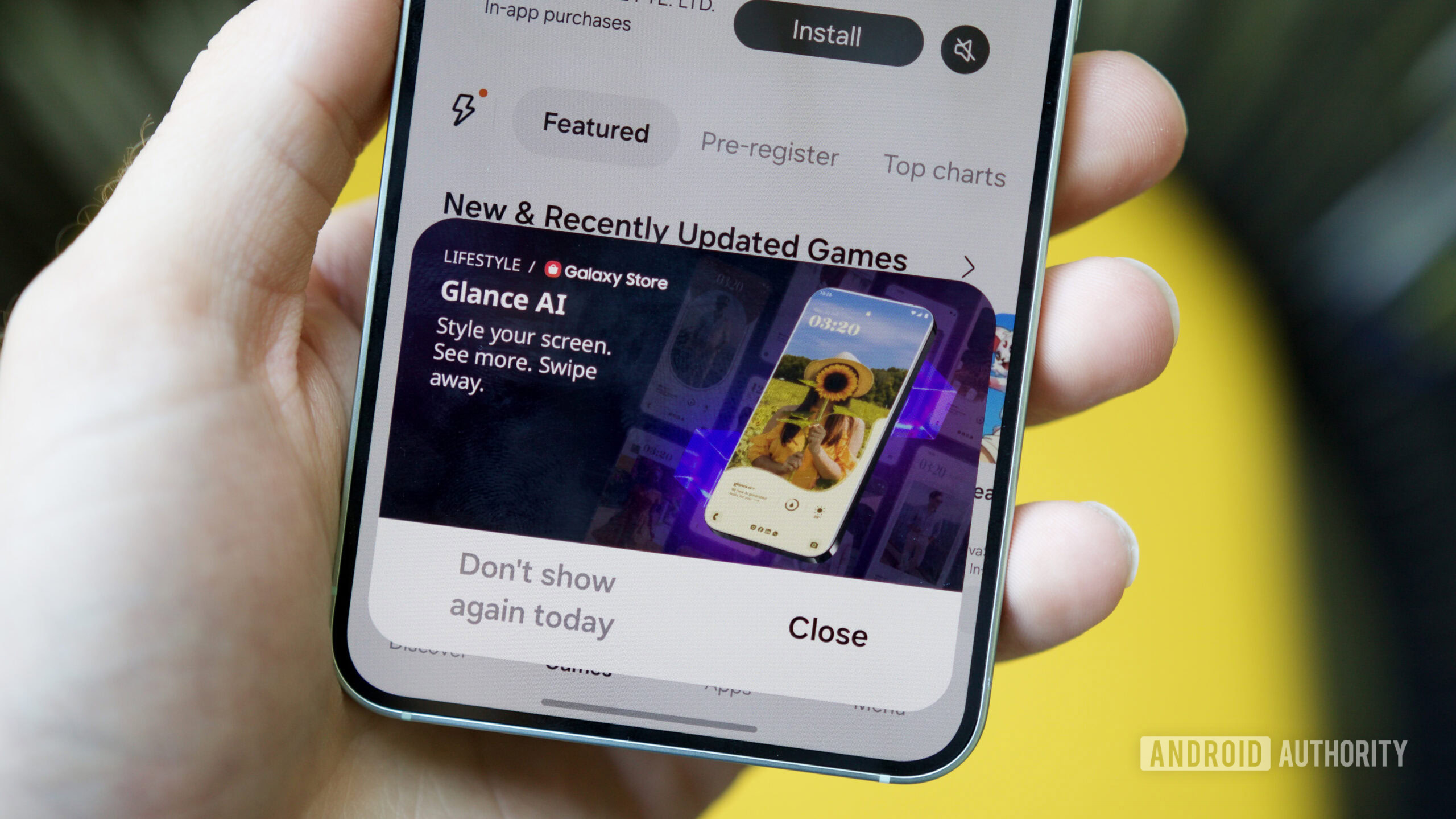 A pop-up ad in the Galaxy Store app.