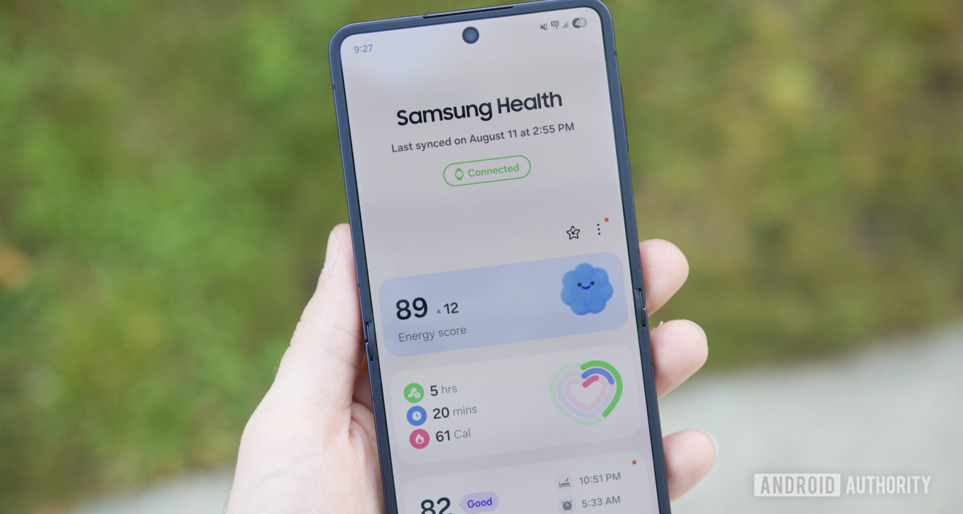 Samsung Health app running on a Samsung phone.