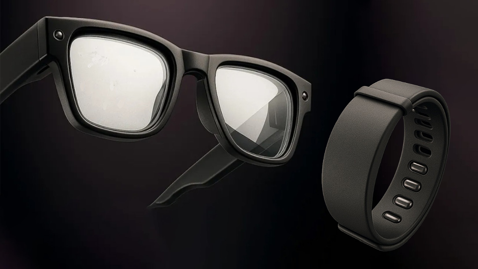 A leaked render of Meta Hypernova or Meta Celeste smart glasses and the sEMG wristband