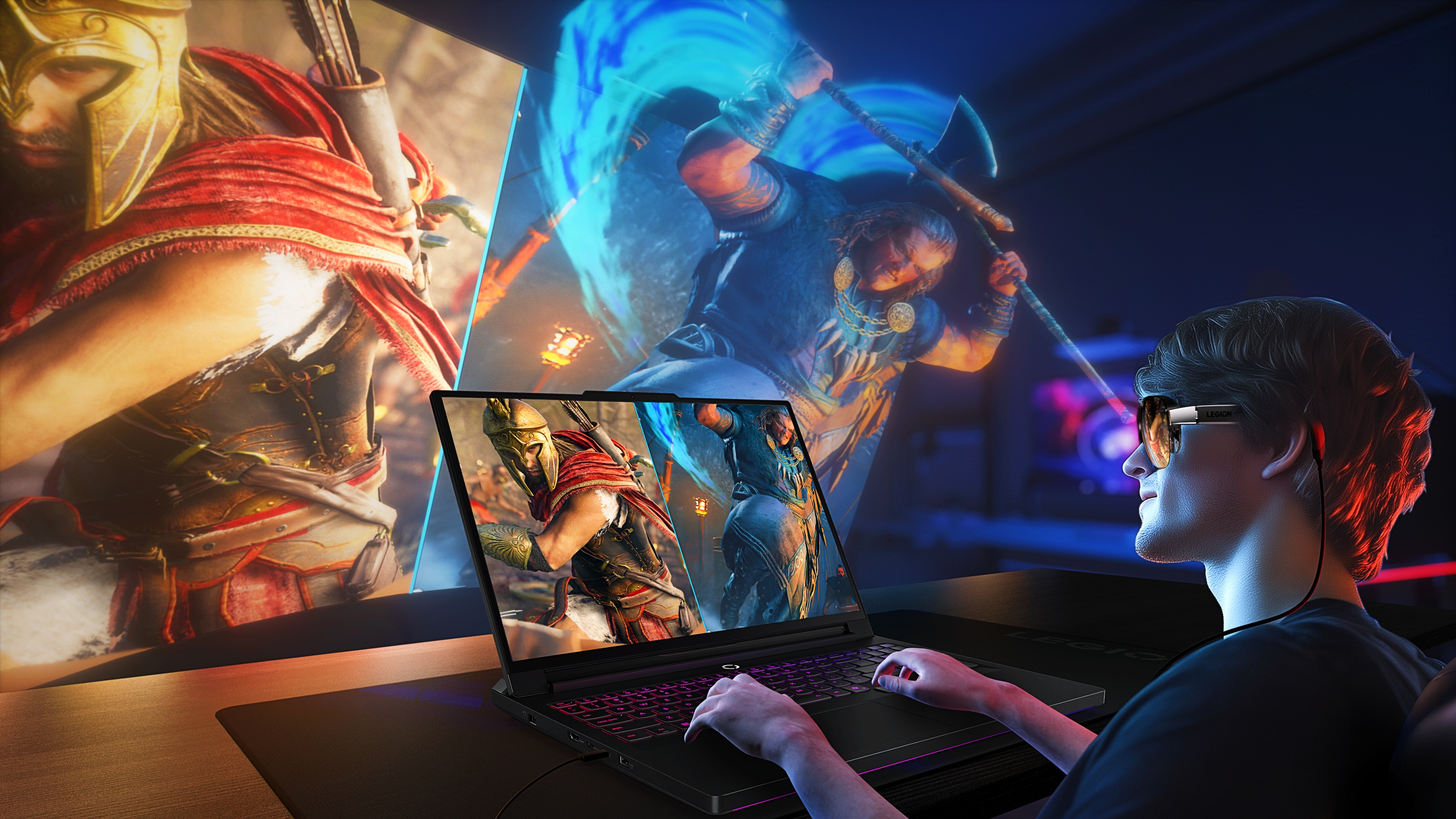 Render featuring the Lenovo Legion Glasses (Gen 2).