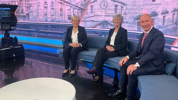 Heather Humphreys, Catherine Connolly and Jim Gavin in TWIP studio