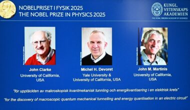 Trio win Nobel Prize for Physics