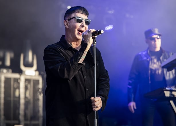 Marc Almond and Dave Ball of Soft Cell performs at Pine Knob Music Theatre on June 21, 2025 in Clarkston, Michigan