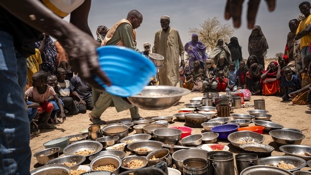 Sudanese refugees from Zam Zam camp outside of el Fascher, in Darfur, are relocated to the Iridimi transit camp from the Chadian border in Tine, in Eastern Chad, May 4, 2025. More than 400,000 people fled Zam Zam after the RSF attacked the camp, killing dozens of civilians and setting homes and hum