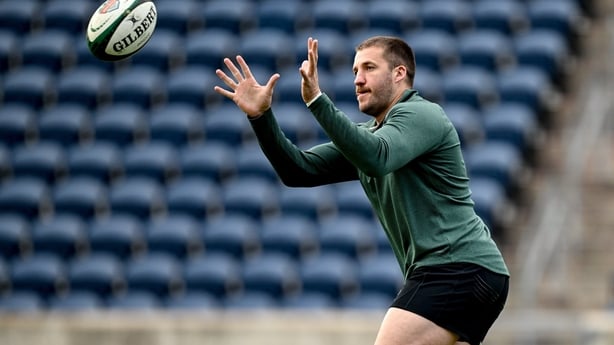 28 October 2025; Stuart McCloskey during Ireland Rugby squad training at SeatGeek Stadium in Chicago, USA. Photo by Ramsey Cardy/Sportsfile