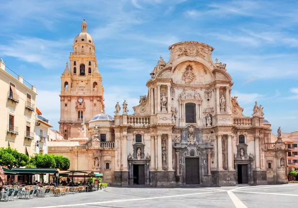 Cathedral Church of Saint Mary in center of Murcia, Spain