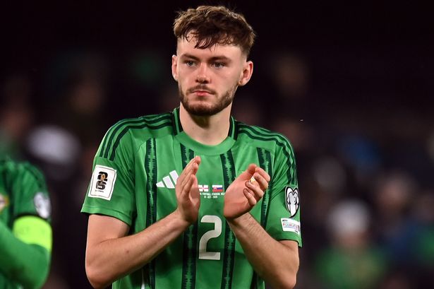 Liverpool defender Conor Bradley after representing Northern Ireland in their FIFA World Cup 2026 qualifier match against Slovakia at Windsor Park on October 10 2025
