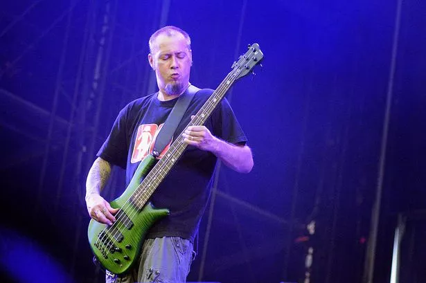Sam Rivers of Limp Bizkit performs on stage during day seven of Sziget festival at Obudai Island on August 16, 2015 in Budapest, Hungary