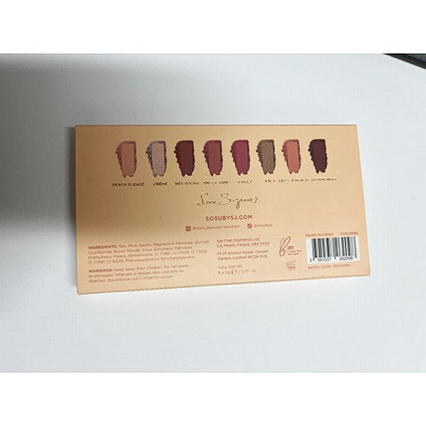 SOSU Cosmetics Peach Dreams Eyeshadow palette has been recalled