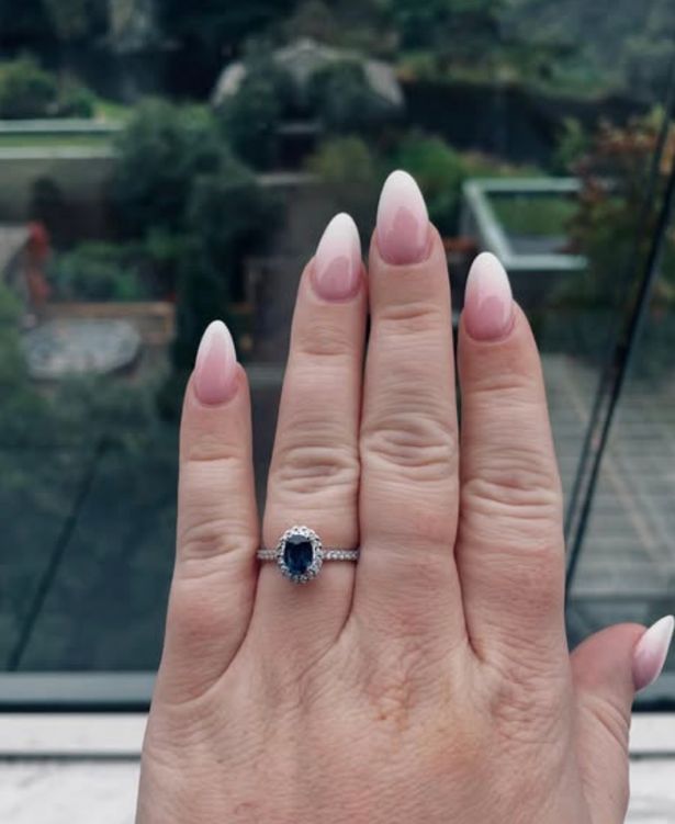Sophie also included a snap of her stunning sapphire engagement ring
