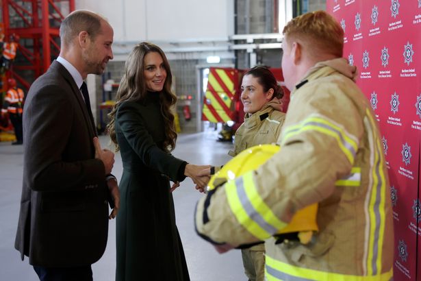 The couple meet some of the trainee firefighters 