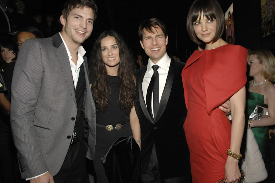 Getty Images Ashton Kutcher, Demi Moore, Katie Holmes and Tom Cruise attend a benefit in 2008