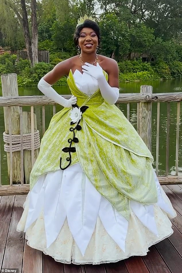 An X account known as Cynical Disney shared screenshots of the extensive instructions that are allegedly given to actors hired to play Princess Tiana, seen here in the park