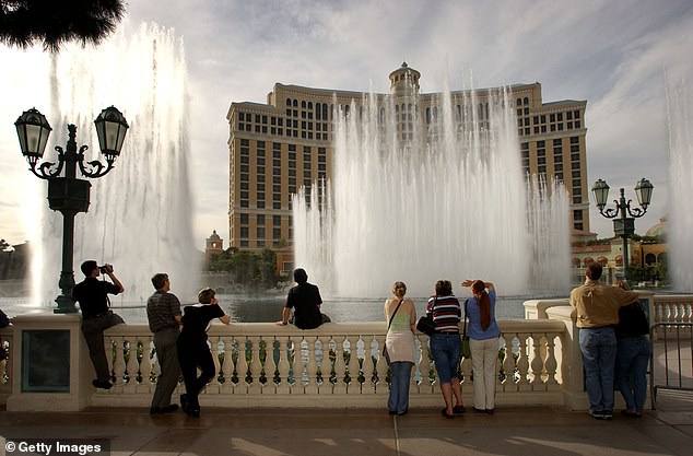 The slump comes as private equity behemoths, such as Blackstone, have taken over hotels over the last few years including the iconic Bellagio (pictured)