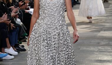 Laura Dern was a vision in a floral gown as she graced the Gabriela Hearst runway on Wednesday during Paris Fashion Week