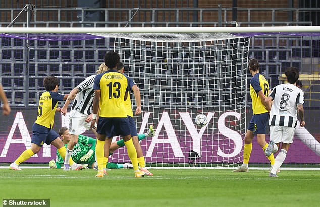 The forward's faint flick helped divert the ball into the net and he's playing with swagger