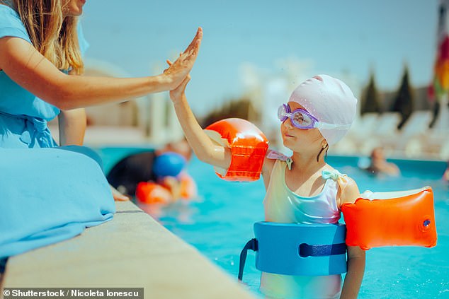 The simple rule? 'Teach your kids that they must high five you before going in the water' (Picture: stock image)