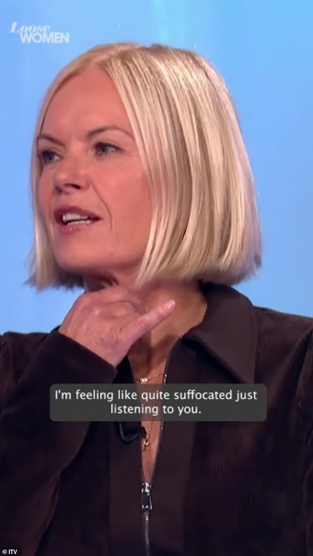 After listening to Kelly, Mariella Frostrup told her during the show: 'I'm feeling quite suffocated just listening to you'