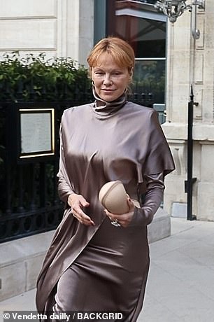 Pamela pictured looking chic as she made her way into the show on Thursday evening