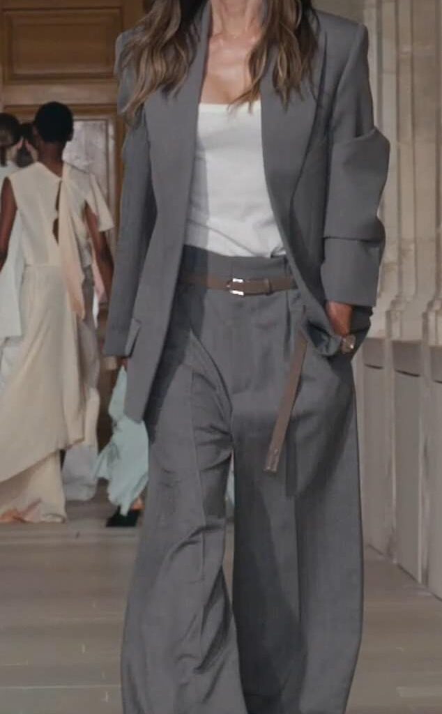 Victoria Beckham at her Paris fashion show last night