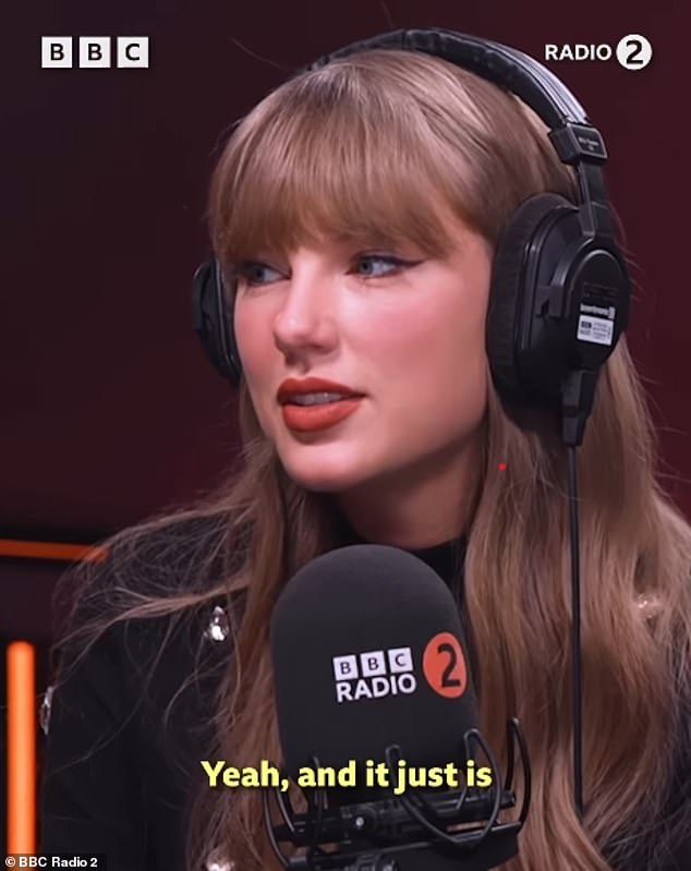 The interview comes shortly after Taylor debunked the theory that one of her songs is about a pub frequented by her English ex-boyfriend Joe - as she told fans she wouldn't explain the real meaning behind the song