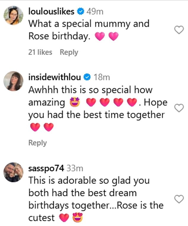 Several of Stacey's fans took to the comments to gush over their 'dreamy day' and the 'precious memories' they made together