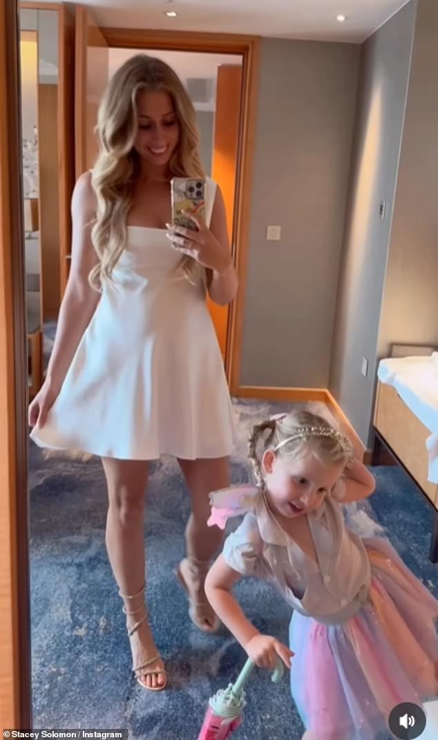 The Sort Your Life Out host dressed to impress in the evening in a white minidress and dazzling heels as she headed for dinner