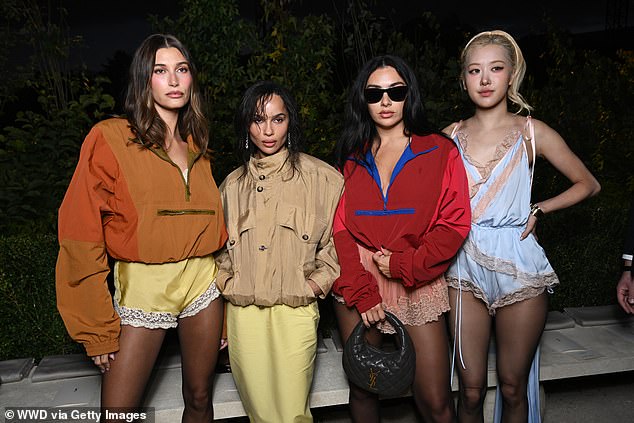 Zoe Kravitz, 36, is among one of Taylor's best friends, and has cheered on her new album in her interviews. But A-lister Zoe has also been spotted in the same ethers as Charli - most recently seen sitting with the British singer and Hailey Bieber at Paris Fashion week
