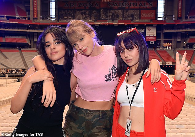 Another possible candidate lies in Camila Cabello - a longtime supporter of Taylor's who Charli appeared to have taken a brutal swipe at last year. All three pictured at Taylor's Reputation tour in 2018