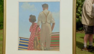 A painting which was bought for £300 at a village arts festival has been valued at £10,000 after being featured on the Antiques Roadshow